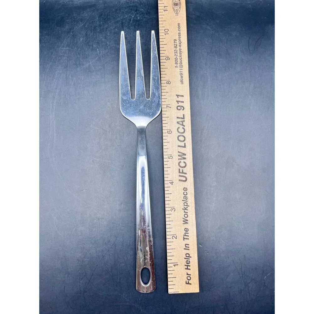 Vtg Oneida‎ Stainless Steel Serving Meat Fork 9.5